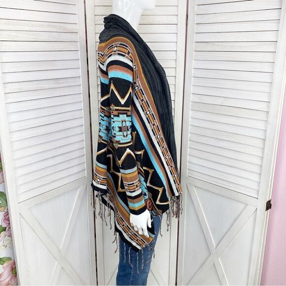 Billabong Dream Chaser Aztec Southwestern Boho Fringe Hem Cardigan Sweater Small - Picture 4 of 14